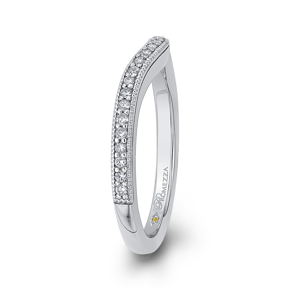 14K White Gold Round Diamond Wedding Band