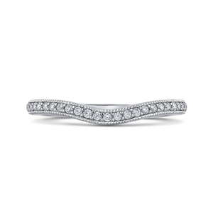 PR0181B-44W-.50 Bridal Jewelry Carizza White Gold Round Diamond Wedding Bands