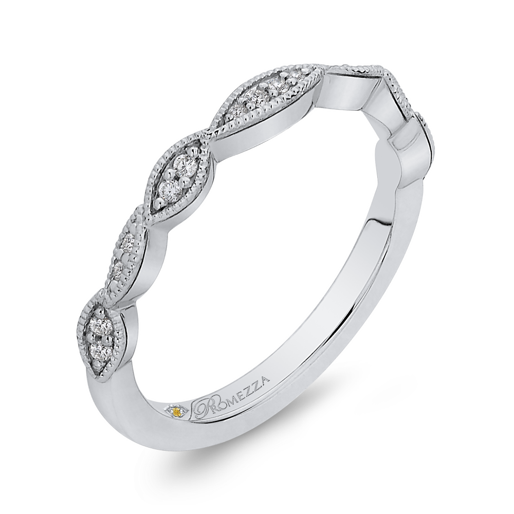 Round Diamond Half Eternity Wedding Band In 14K White Gold