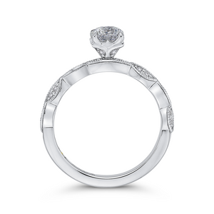 Round Diamond Engagement Ring In 14K White Gold