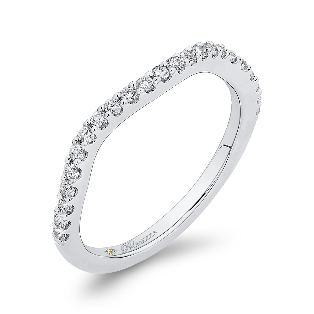 14K White Gold Round Diamond Half Eternity Wedding Band