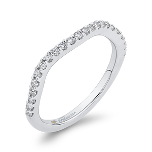 14K White Gold Round Diamond Half Eternity Wedding Band