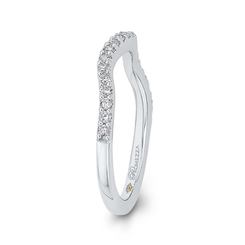 14K White Gold Round Diamond Half Eternity Wedding Band