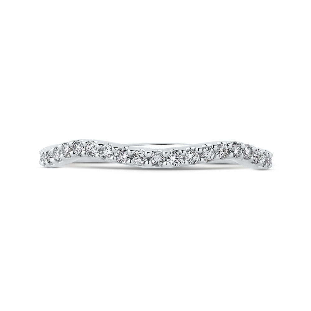 PR0183BH-44W-.50 Bridal Jewelry Carizza White Gold Round Diamond Wedding Bands