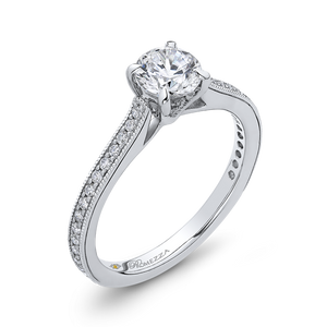 14K White Gold Round Diamond Classic Engagement Ring