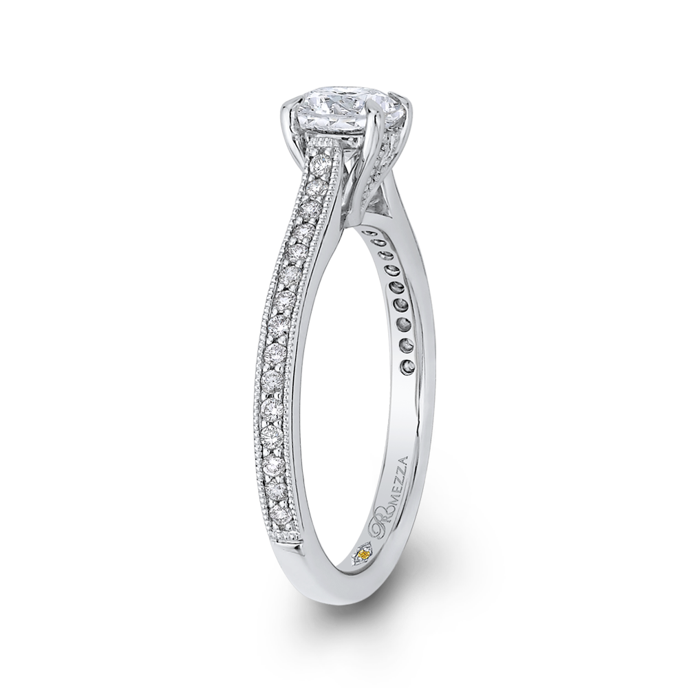 14K White Gold Round Diamond Classic Engagement Ring