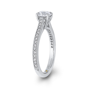 14K White Gold Round Diamond Classic Engagement Ring