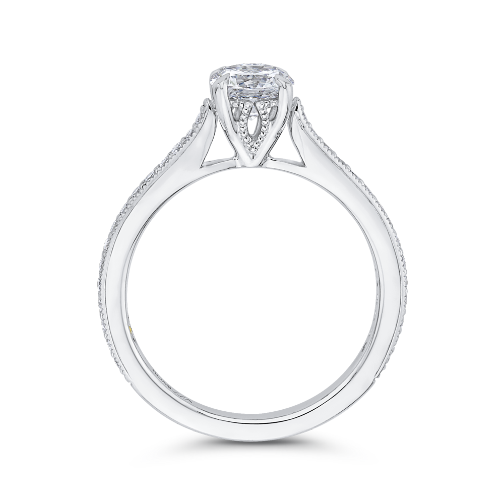 14K White Gold Round Diamond Classic Engagement Ring