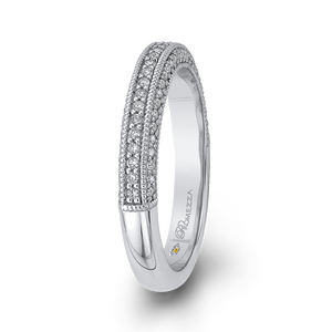 14K White Gold Round Diamond Half Eternity Wedding Band