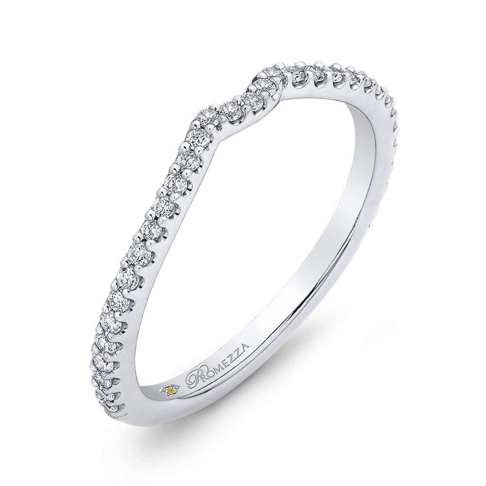 14K White Gold Round Diamond Wedding Band