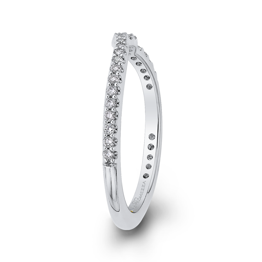 14K White Gold Round Diamond Wedding Band