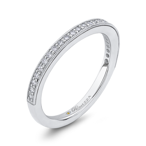 14K White Gold Round Diamond Half Eternity Wedding Band