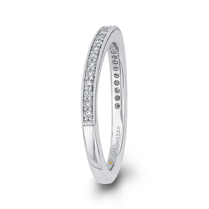 14K White Gold Round Diamond Half Eternity Wedding Band