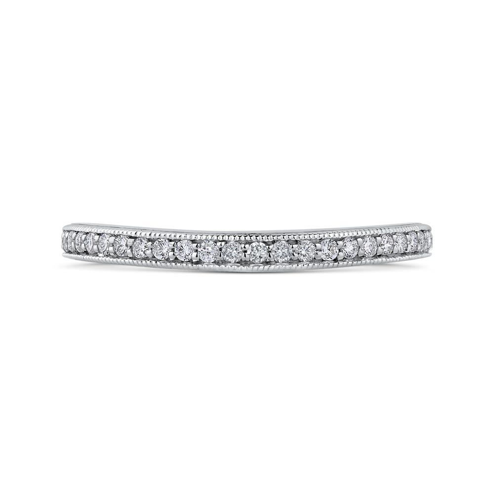 PR0190BH-44W-.50 Bridal Jewelry Carizza White Gold Round Diamond Wedding Bands