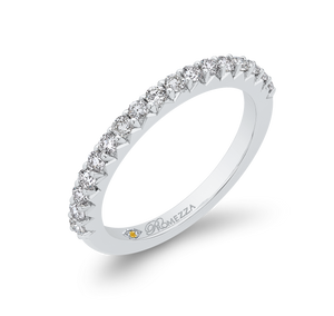 14K White Gold Round Diamond Half Eternity Wedding Band