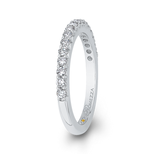 14K White Gold Round Diamond Half Eternity Wedding Band