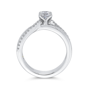 14K White Gold Round Cut Diamond Engagement Ring