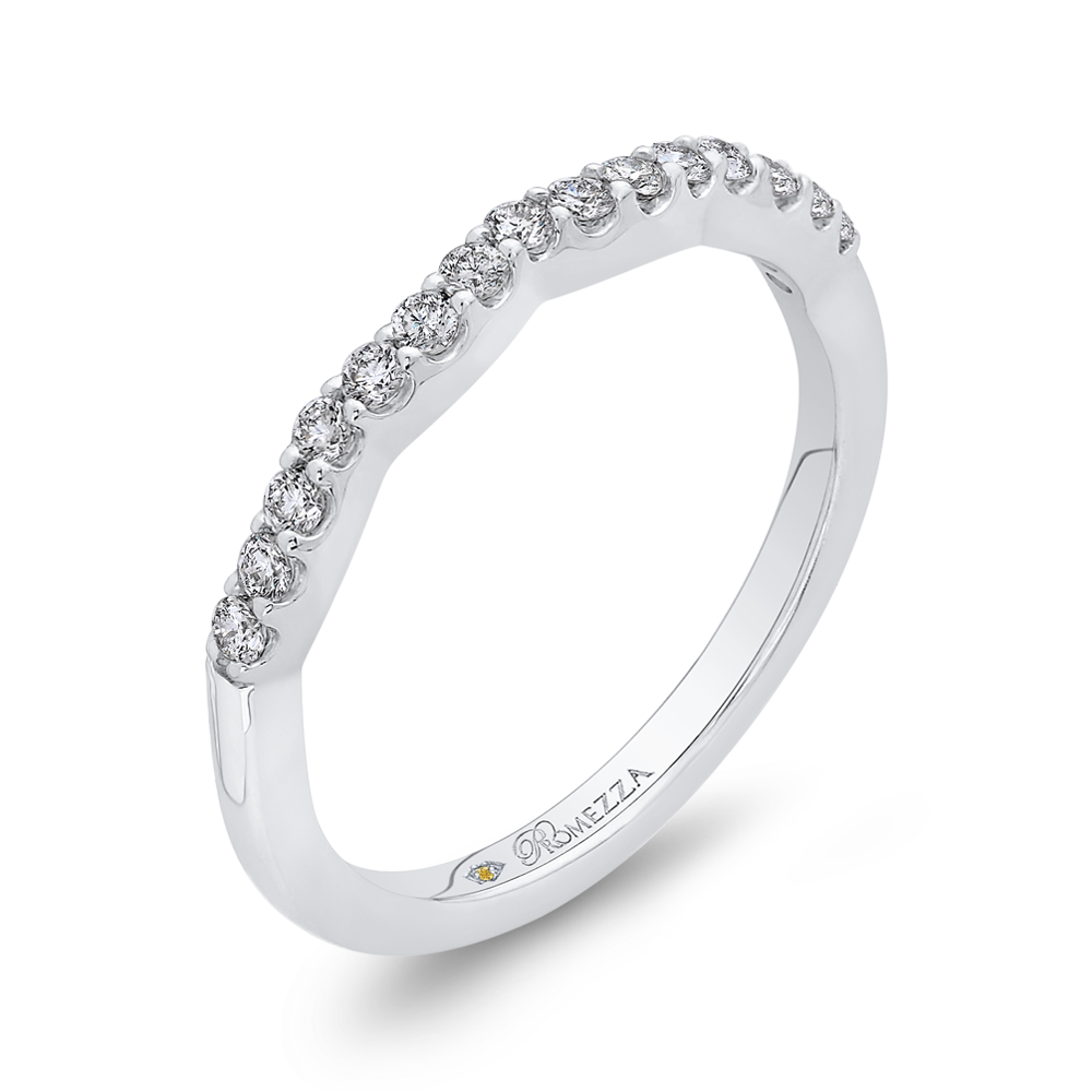 14K White Gold Round Diamond Wedding Band