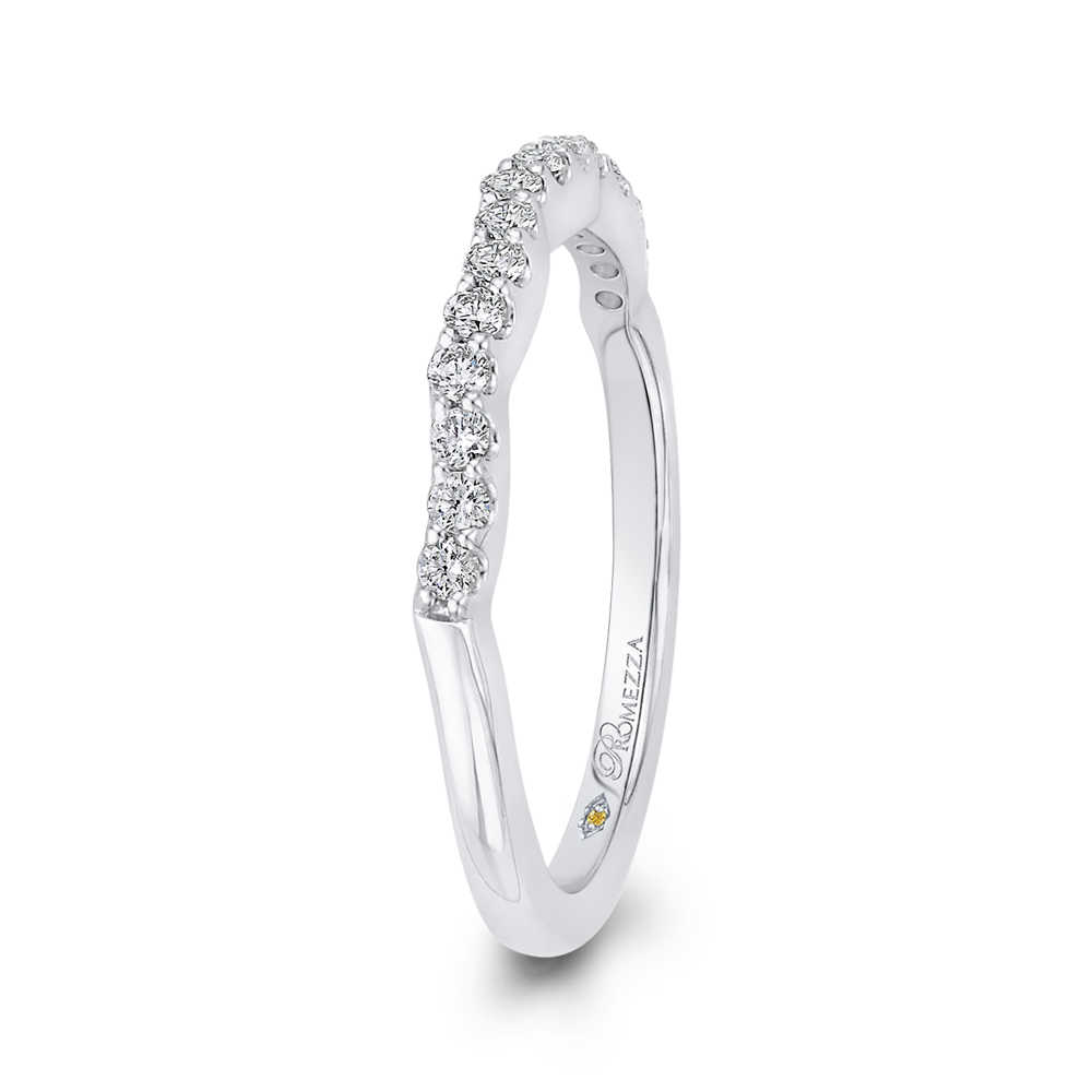 14K White Gold Round Diamond Wedding Band