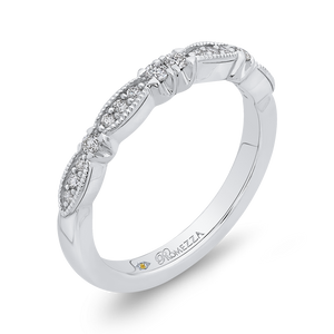 14K White Gold Round Diamond Half Eternity Wedding Band