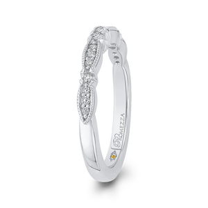 14K White Gold Round Diamond Half Eternity Wedding Band