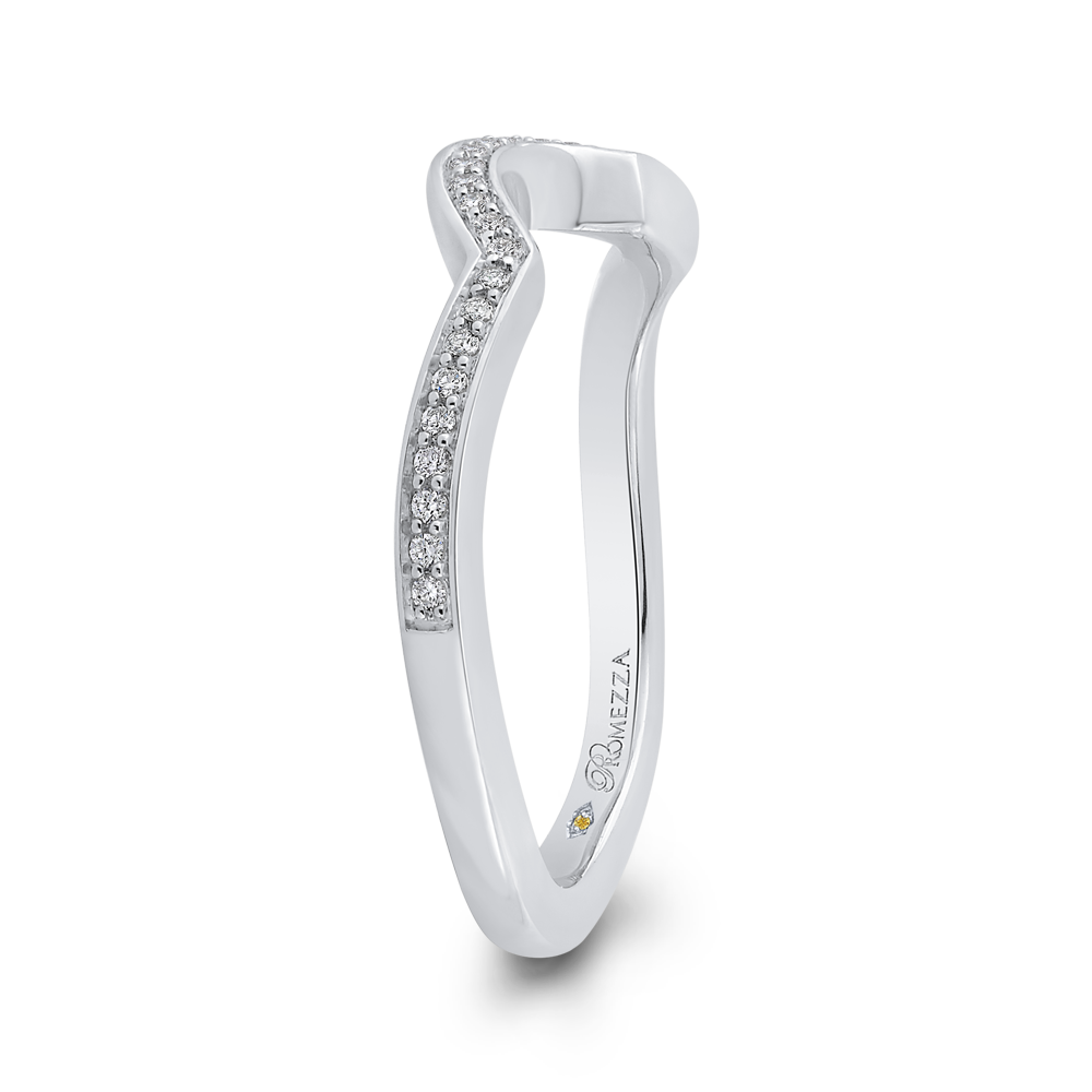 14K White Gold Round Diamond Half Eternity Wedding Band