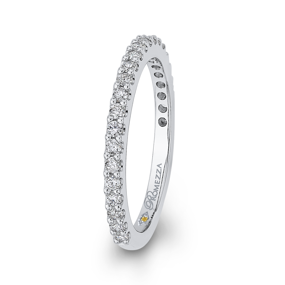 14K White Gold Round Diamond Wedding Band