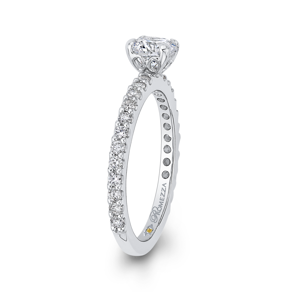 Round Diamond Engagement Ring In 14K White Gold