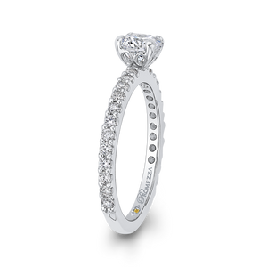 Round Diamond Engagement Ring In 14K White Gold