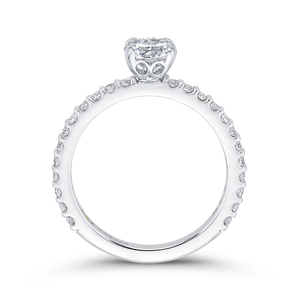 Round Diamond Engagement Ring In 14K White Gold