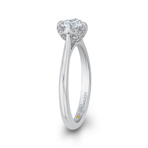 14K White Gold Round Cut Diamond Engagement Ring