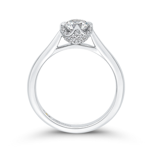 14K White Gold Round Cut Diamond Engagement Ring