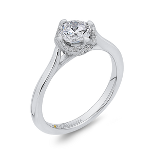 14K White Gold Round Cut Diamond Engagement Ring