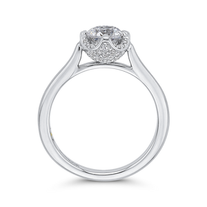 14K White Gold Round Cut Diamond Engagement Ring