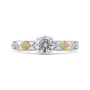 PR0202EC-44WY-.50 Bridal Jewelry Carizza White Gold Rose Gold Yellow Gold Round Diamond Engagement Rings