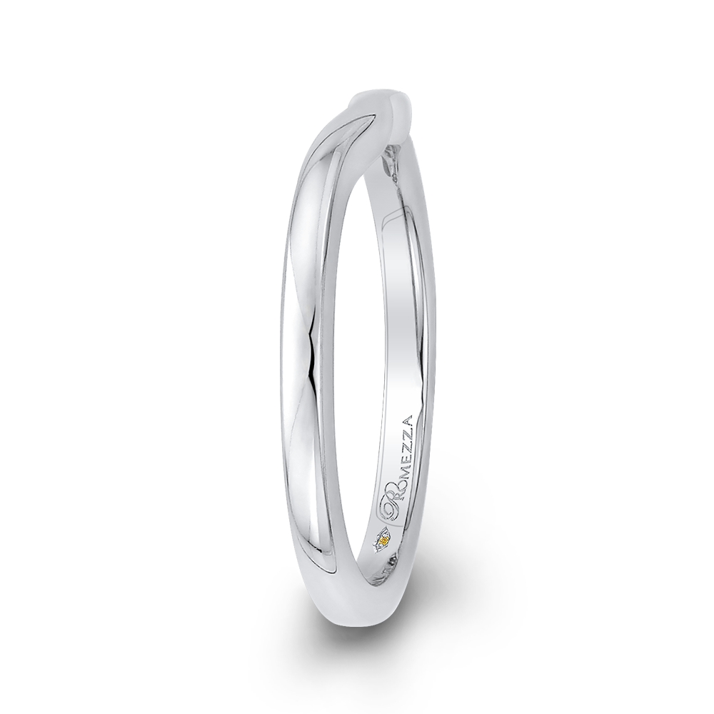 14K White Gold Plain Wedding Band