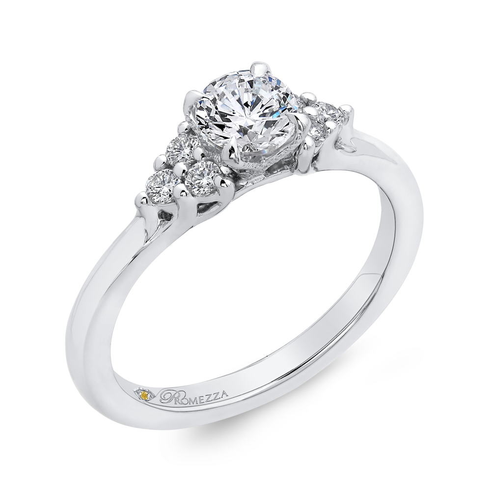 14K White Gold Round Diamond Classic Engagement Ring