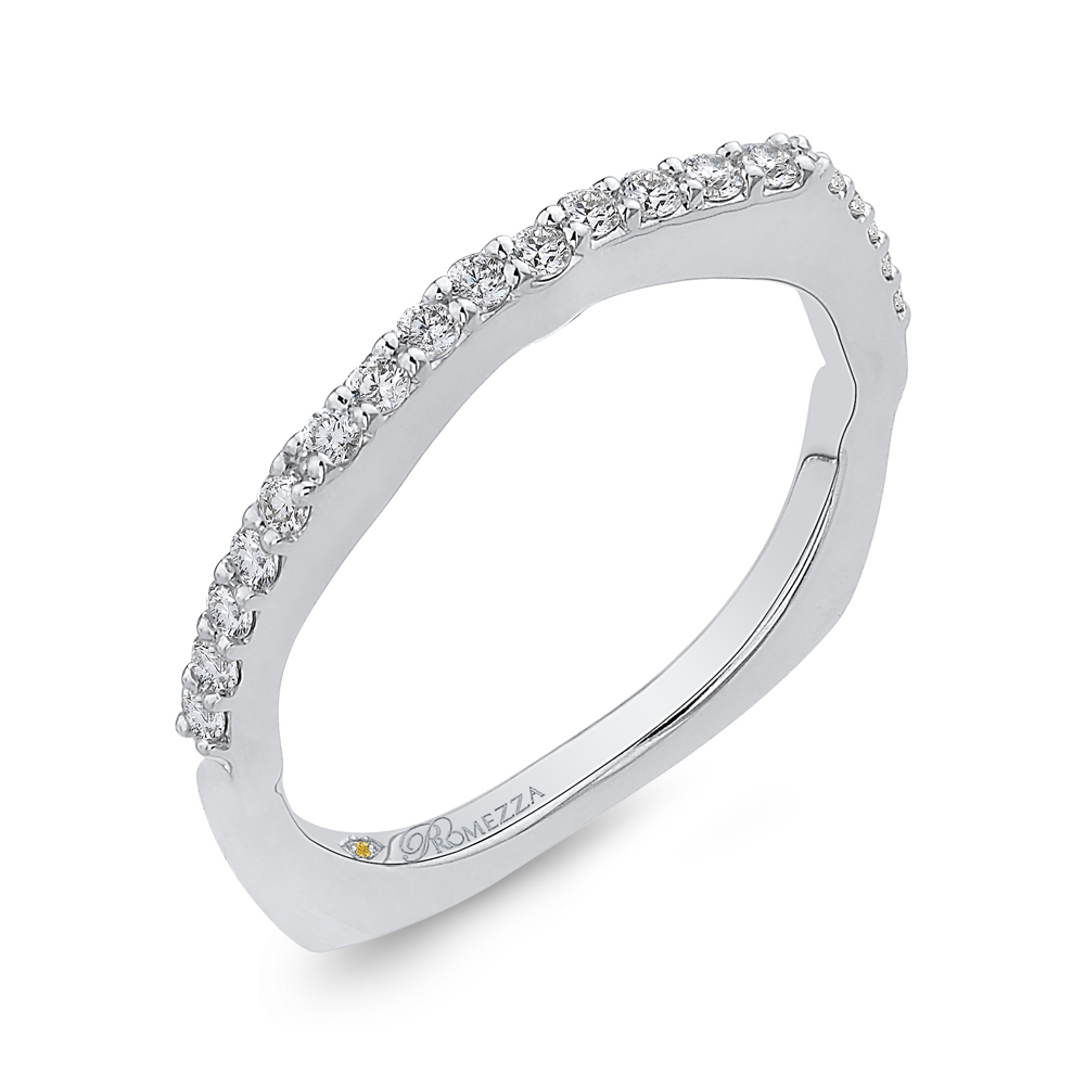 Round Diamond Half Eternity Wedding Band In 14K White Gold