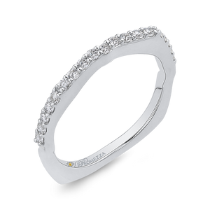 Round Diamond Half Eternity Wedding Band In 14K White Gold