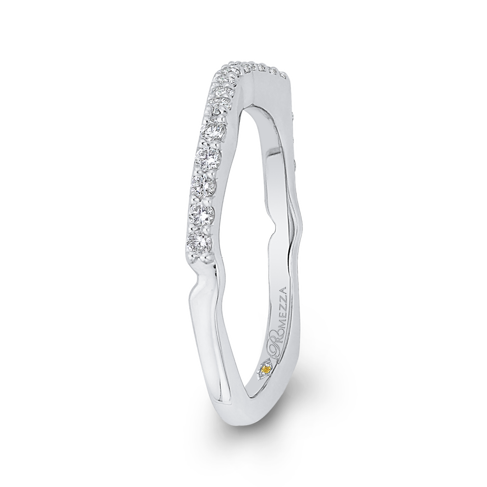 Round Diamond Half Eternity Wedding Band In 14K White Gold