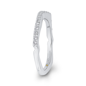 Round Diamond Half Eternity Wedding Band In 14K White Gold