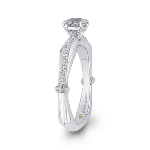 14K White Gold Round Cut Diamond Engagement Ring