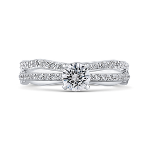 14K White Gold Round Cut Diamond Engagement Ring