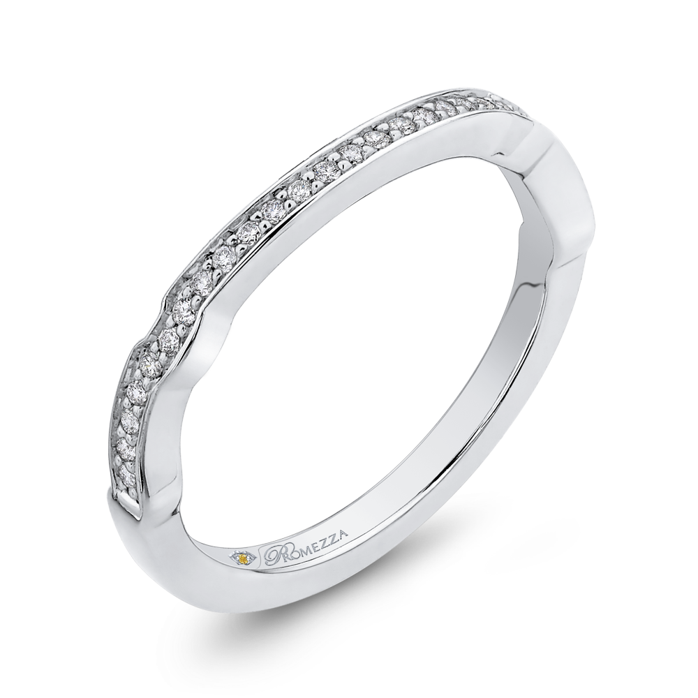 Round Diamond Half Eternity Wedding Band In 14K White Gold