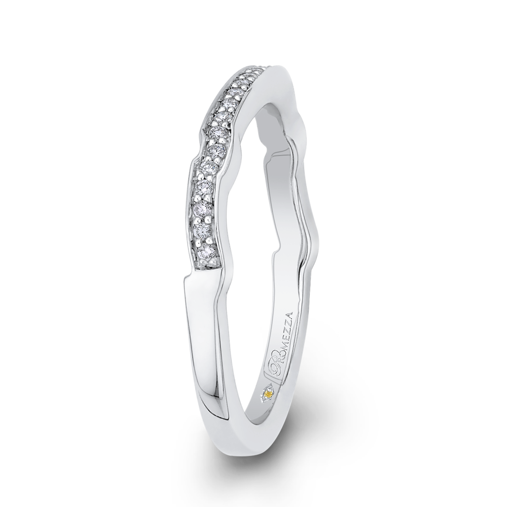 Round Diamond Half Eternity Wedding Band In 14K White Gold