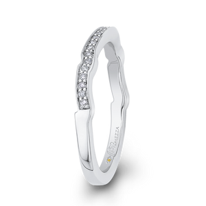 Round Diamond Half Eternity Wedding Band In 14K White Gold