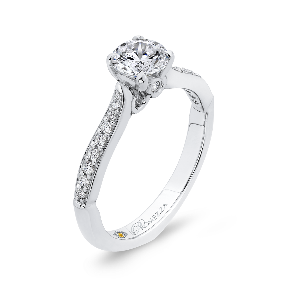 14K White Gold Round Ct Diamond Engagement Ring