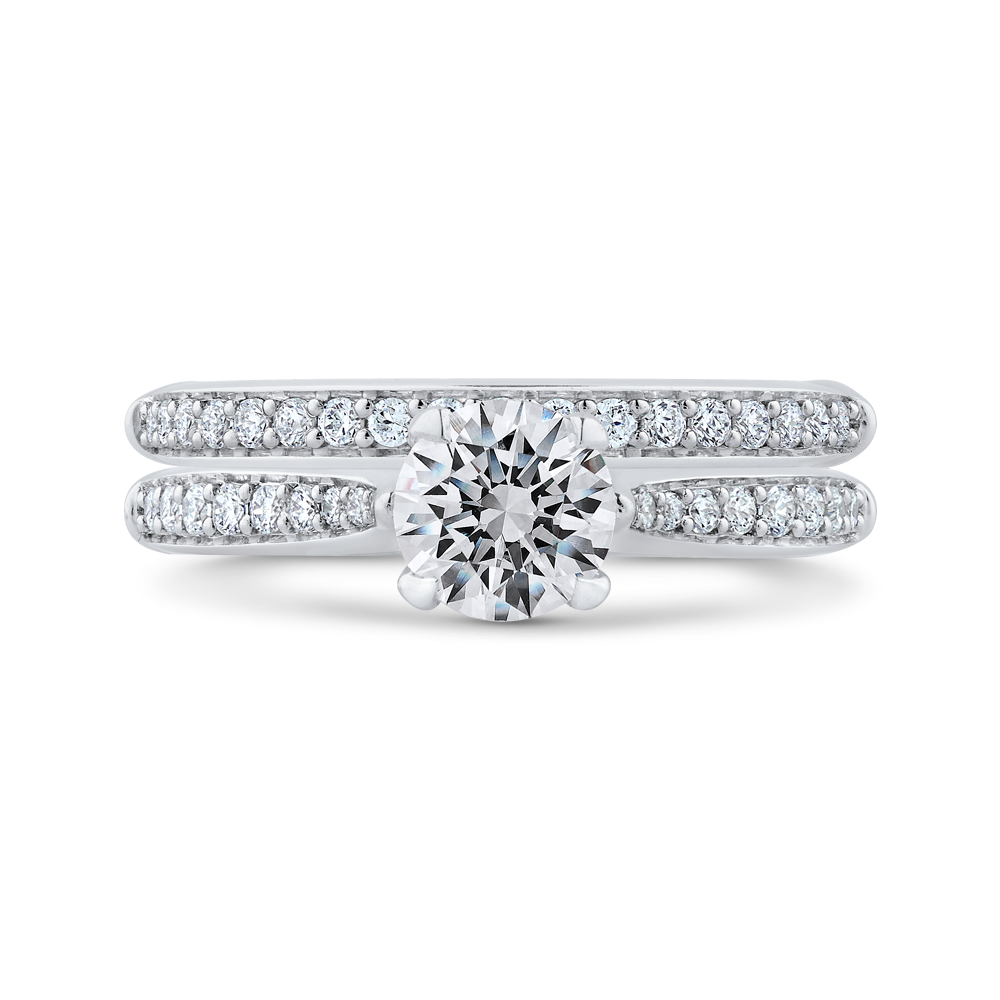 14K White Gold Round Ct Diamond Engagement Ring