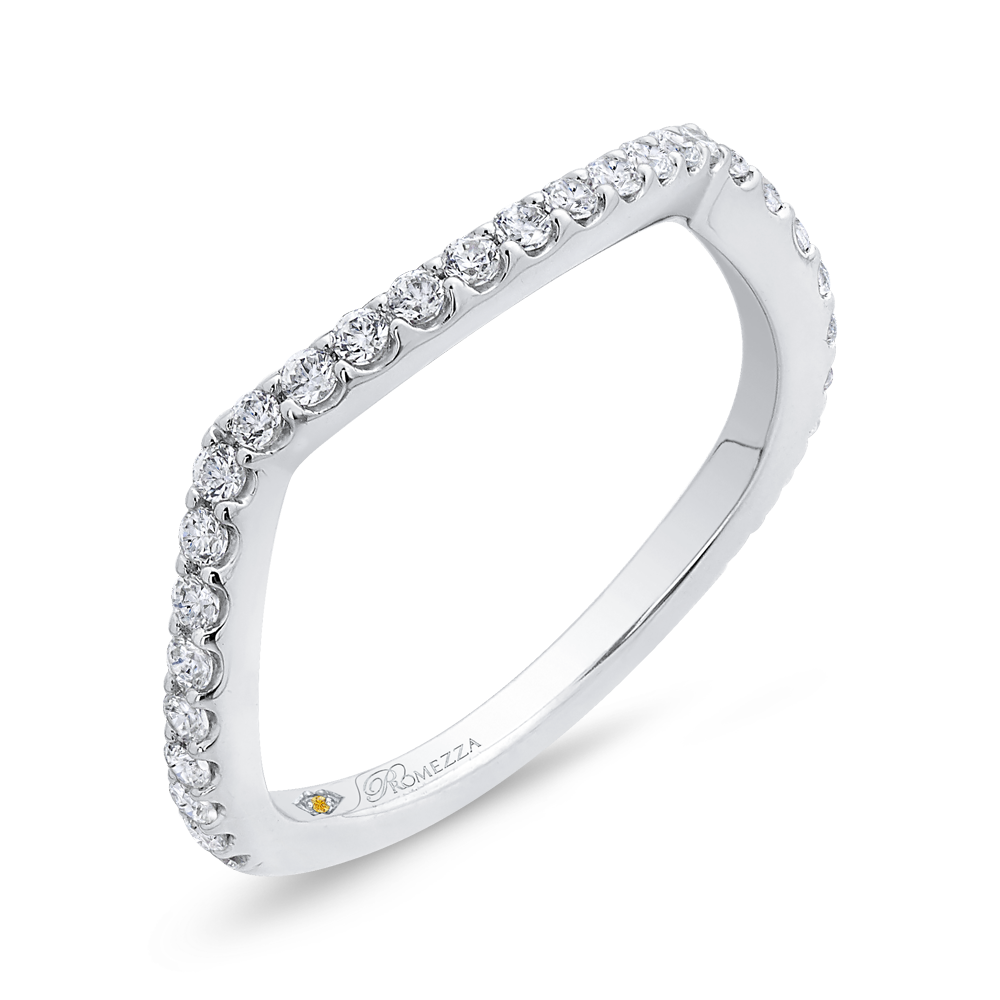 Round Diamond Wedding Band In 14K White Gold