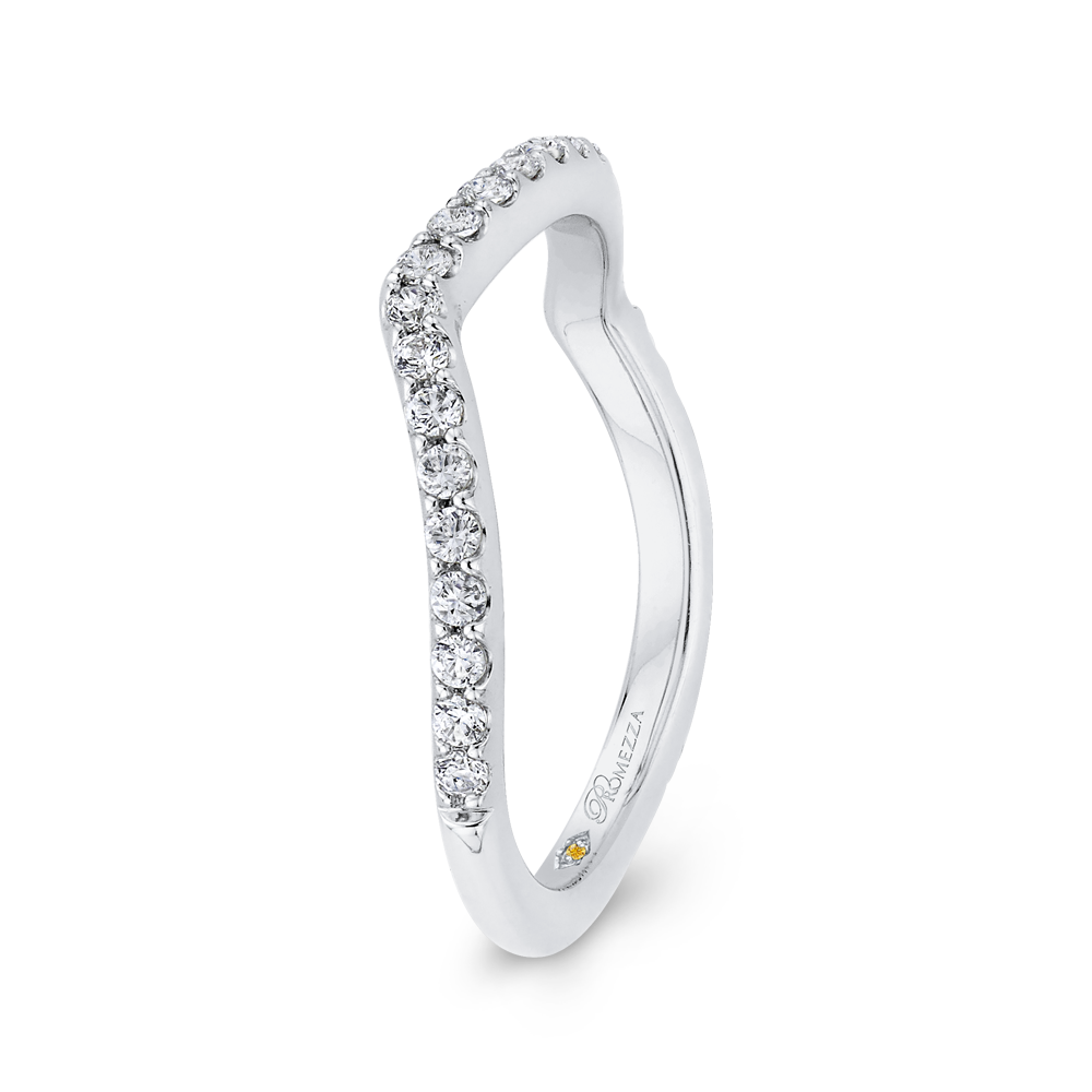 Round Diamond Wedding Band In 14K White Gold